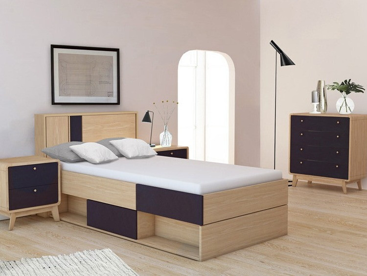 Komoda Elbtena 112 (Ąžuolas + Juoda)