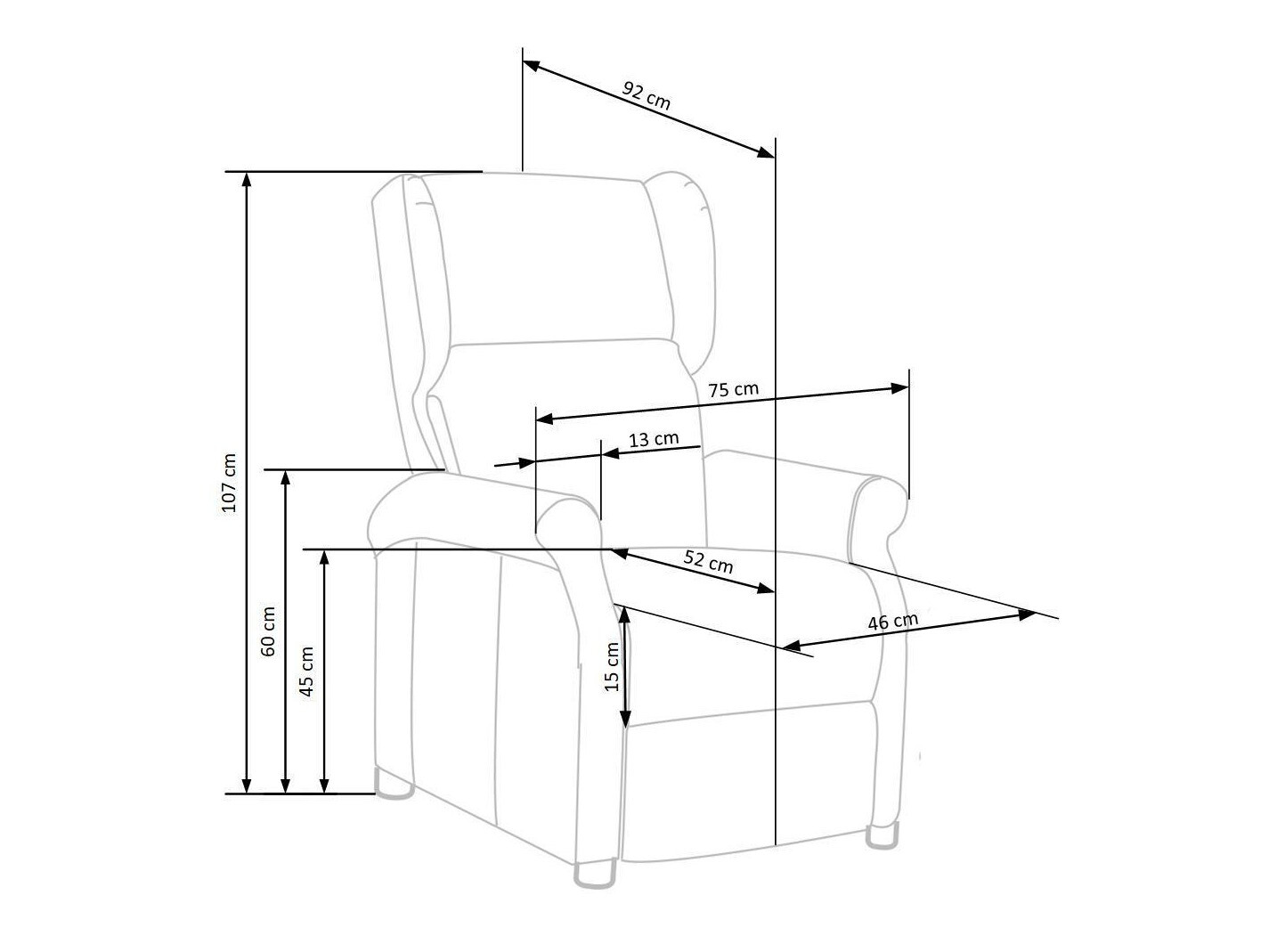 Fotelis reglaineris Houston 854 (Pilka)