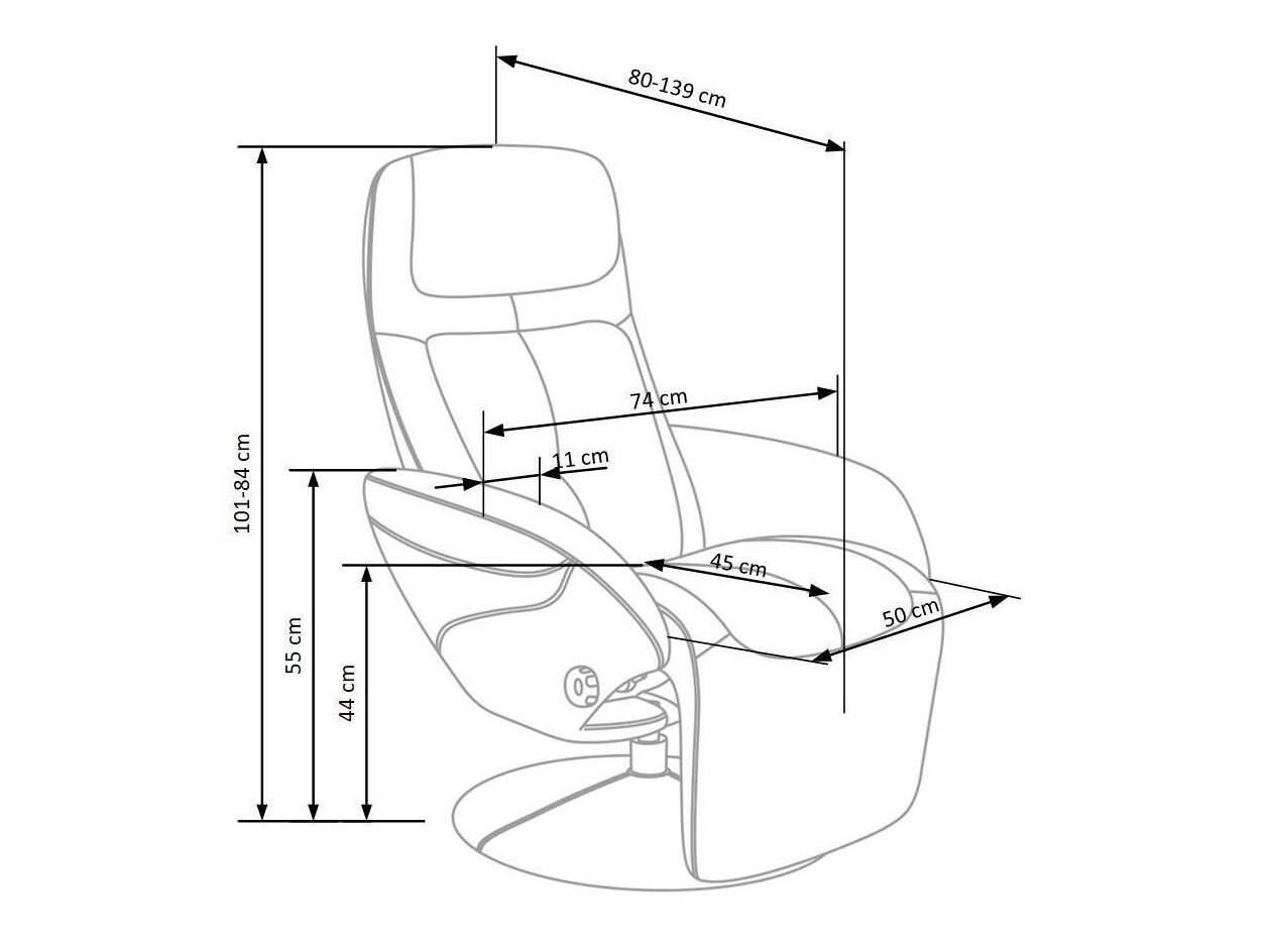 Fotelis reglaineris Houston 492 (Pilka)