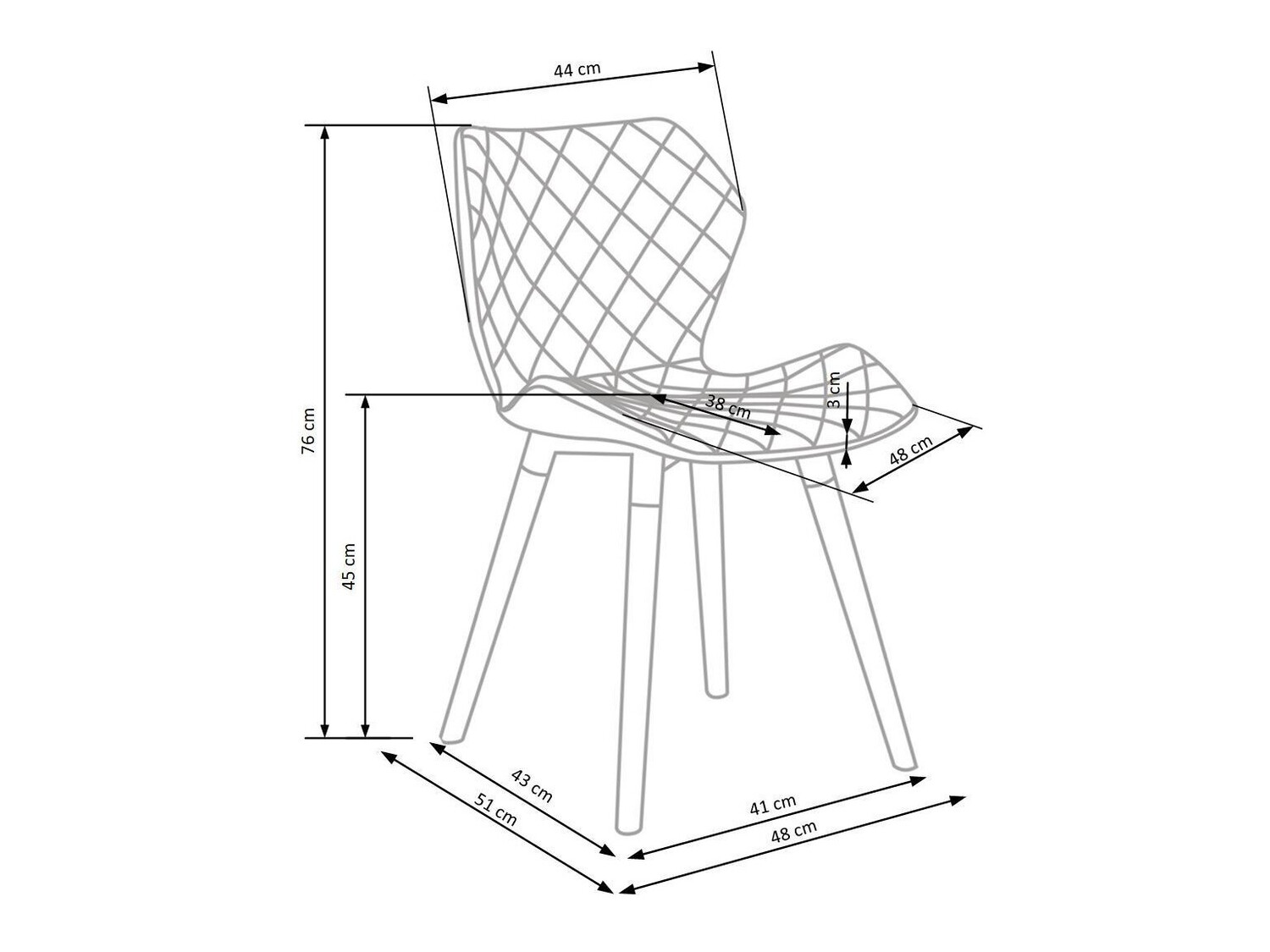 Kėdė Houston 583 (Pilka + Balta + Šviesus medis)