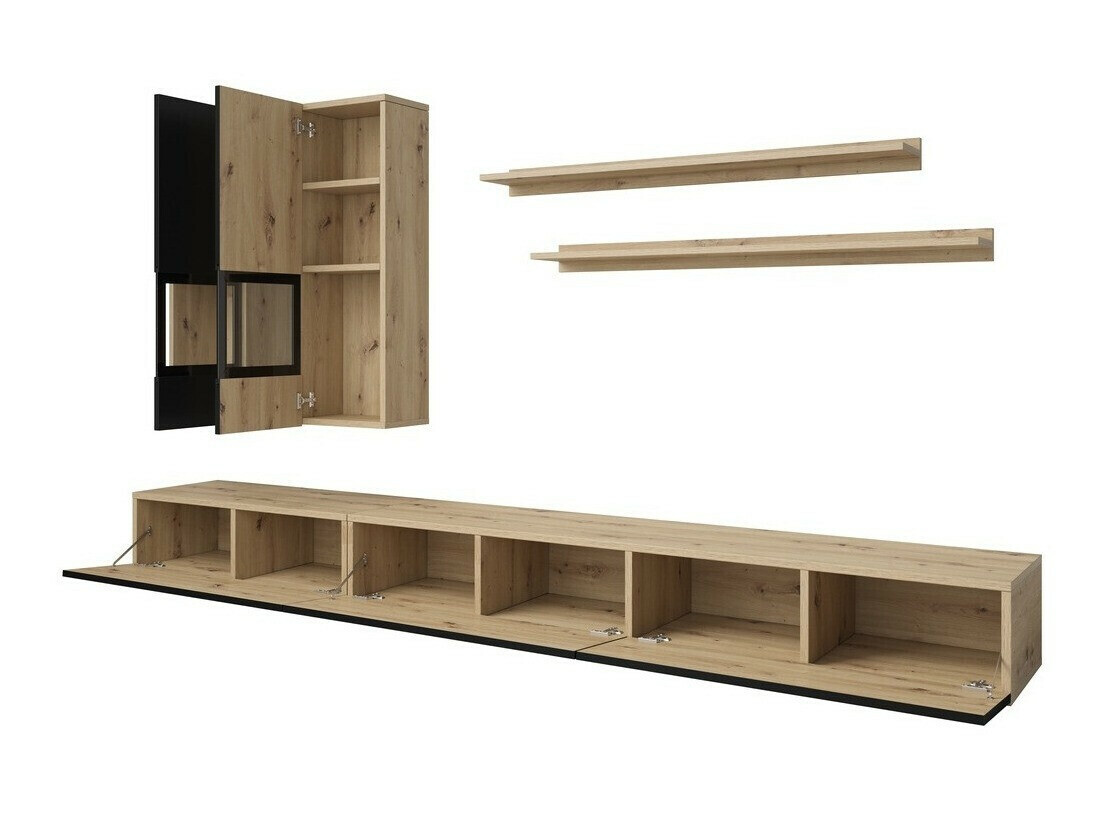 Svetainės komplektas Serodeu 104 (Artisan ąžuolas + Matinė juoda)