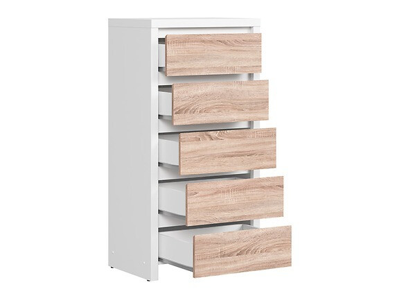 Komoda Nolroma 106 (Balta + Sonomos ąžuolas)