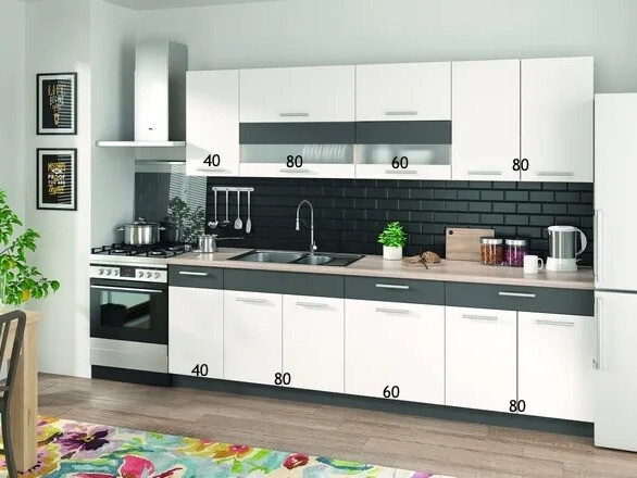 Modulinis virtuvės komplektas Mode Dark 128