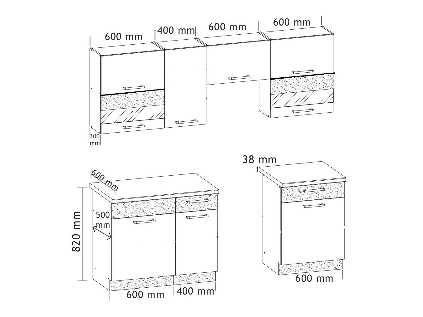 Virtuvės komplektas Mode White 126