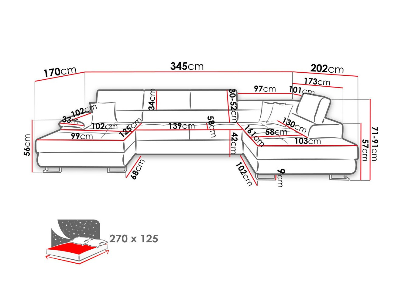 Minkštas kampas Comfivo Ruta IV (Soft 011 + Lux 06 + Soft 011)