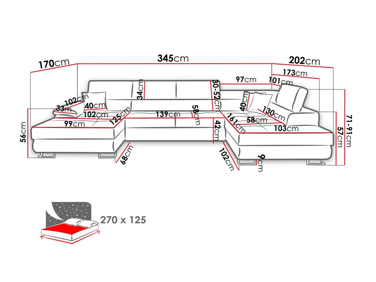 Minkštas kampas Comfivo Ruta IV (Uttario Velvet 2979 + Senegal 825)