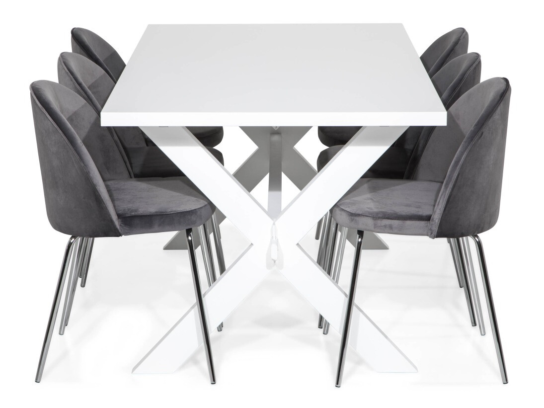 Valgomojo komplektas Scandinavian Choice 679 (Pilka + Sidabrinė)