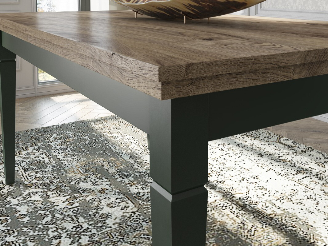 Stalas Tolnue 107 (Tamsi žalia + Ąžuolas lefkas)