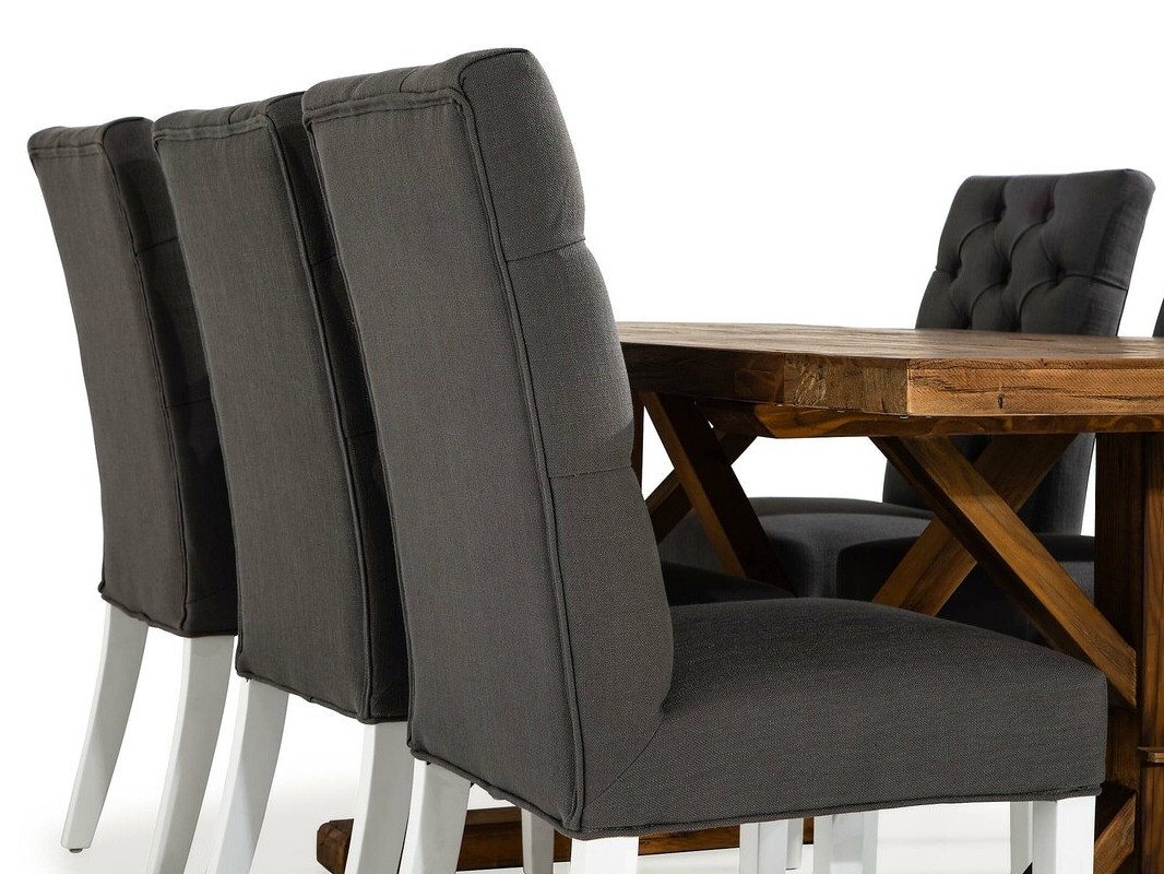 Valgomojo komplektas Bloomington 194 (Tamsi pilka + Guoba + Balta)