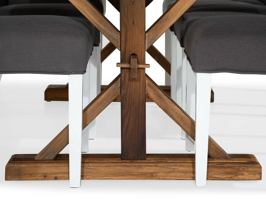 Valgomojo komplektas Bloomington 194 (Tamsi pilka + Guoba + Balta)