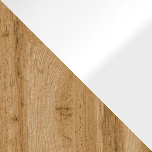 Komoda Sarasota 127 (Votan ąžuolas + Blizgi balta)