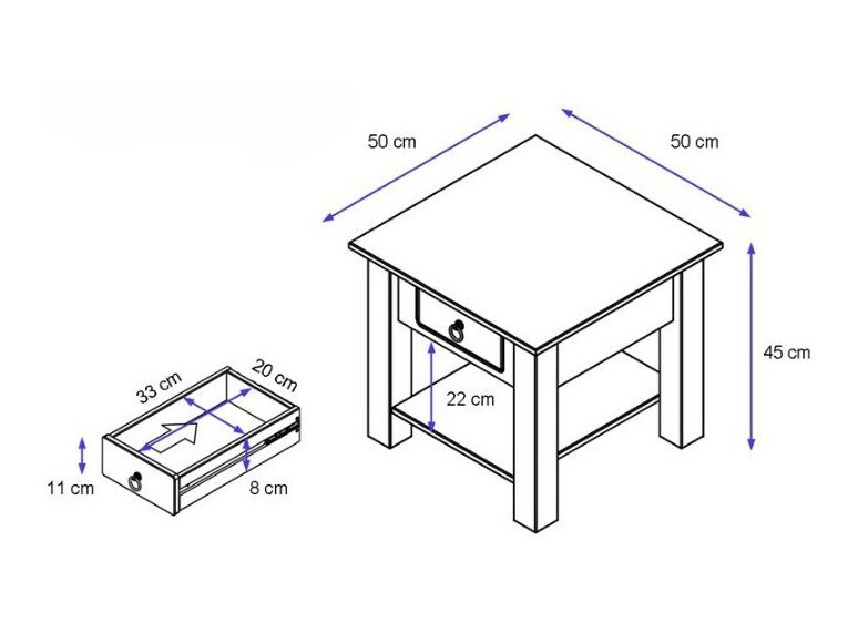Šoninis staliukas Denton 121 (Šviesus medis)
