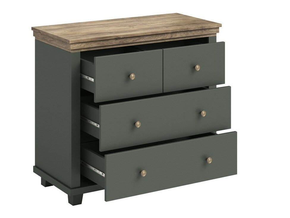 Komoda Tolnue 118 (Tamsi žalia + Ąžuolas lefkas)