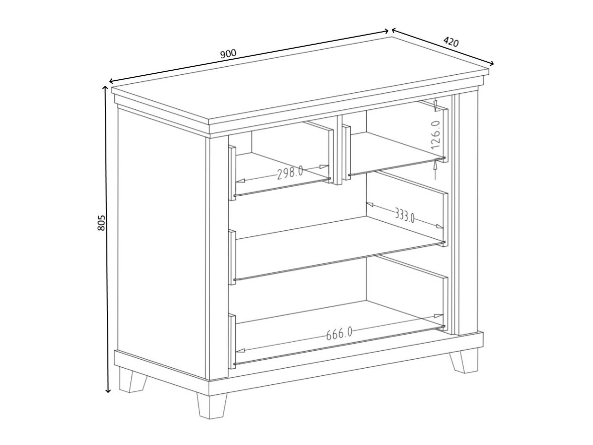 Komoda Tolnue 118 (Tamsi žalia + Ąžuolas lefkas)