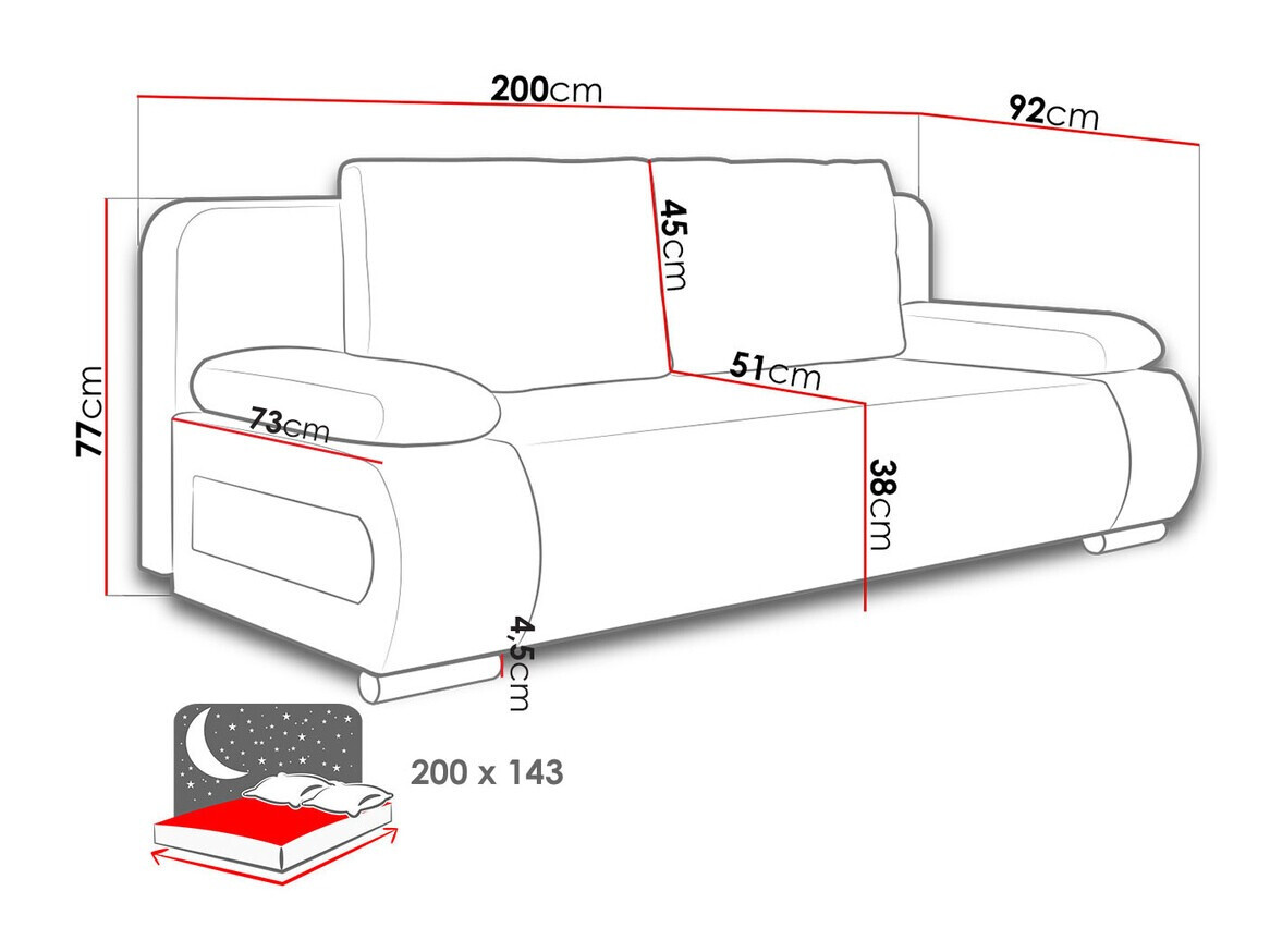 Sofa lova Comfivo Pudor (Alova 04 + Lawa 06)