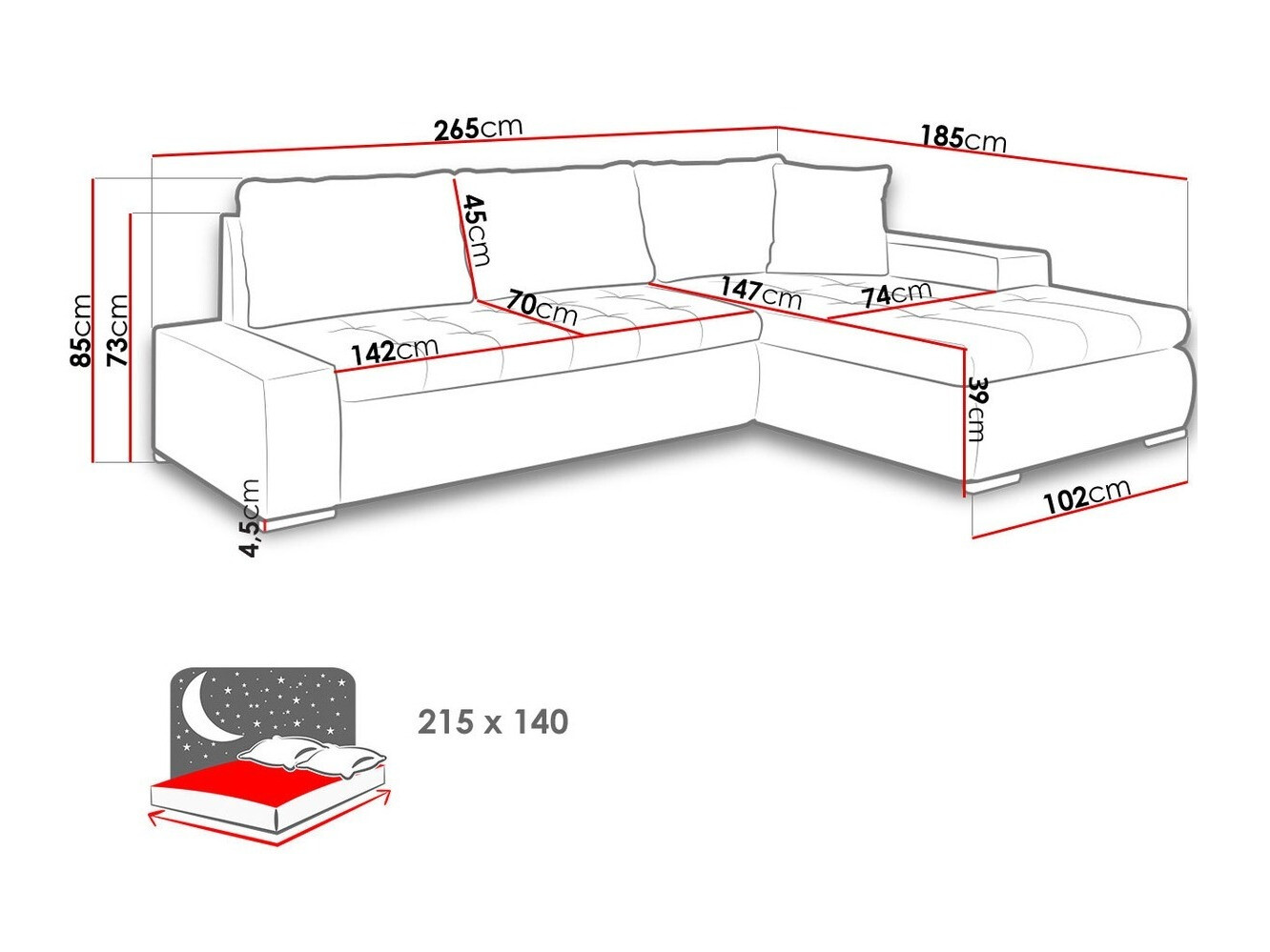 Minkštas kampas Comfivo 119 (Soft 011 + Lux 06)