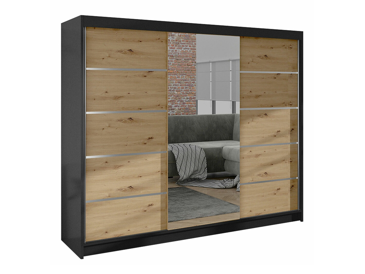 Spinta Closico Durion IV (Juoda + Artisan ąžuolas)