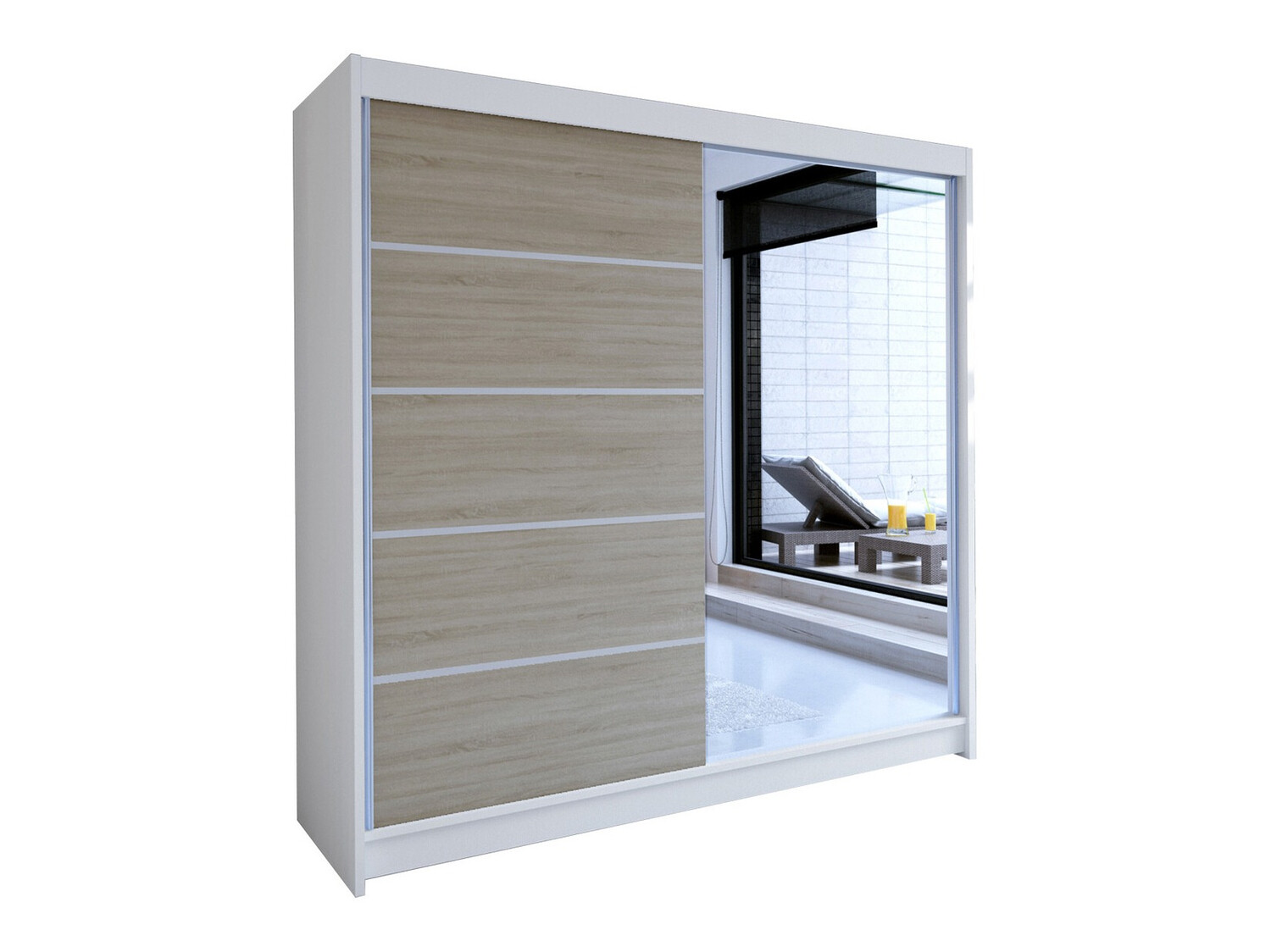 Spinta Closico Cavaris III (Balta + Sonomos ąžuolas)