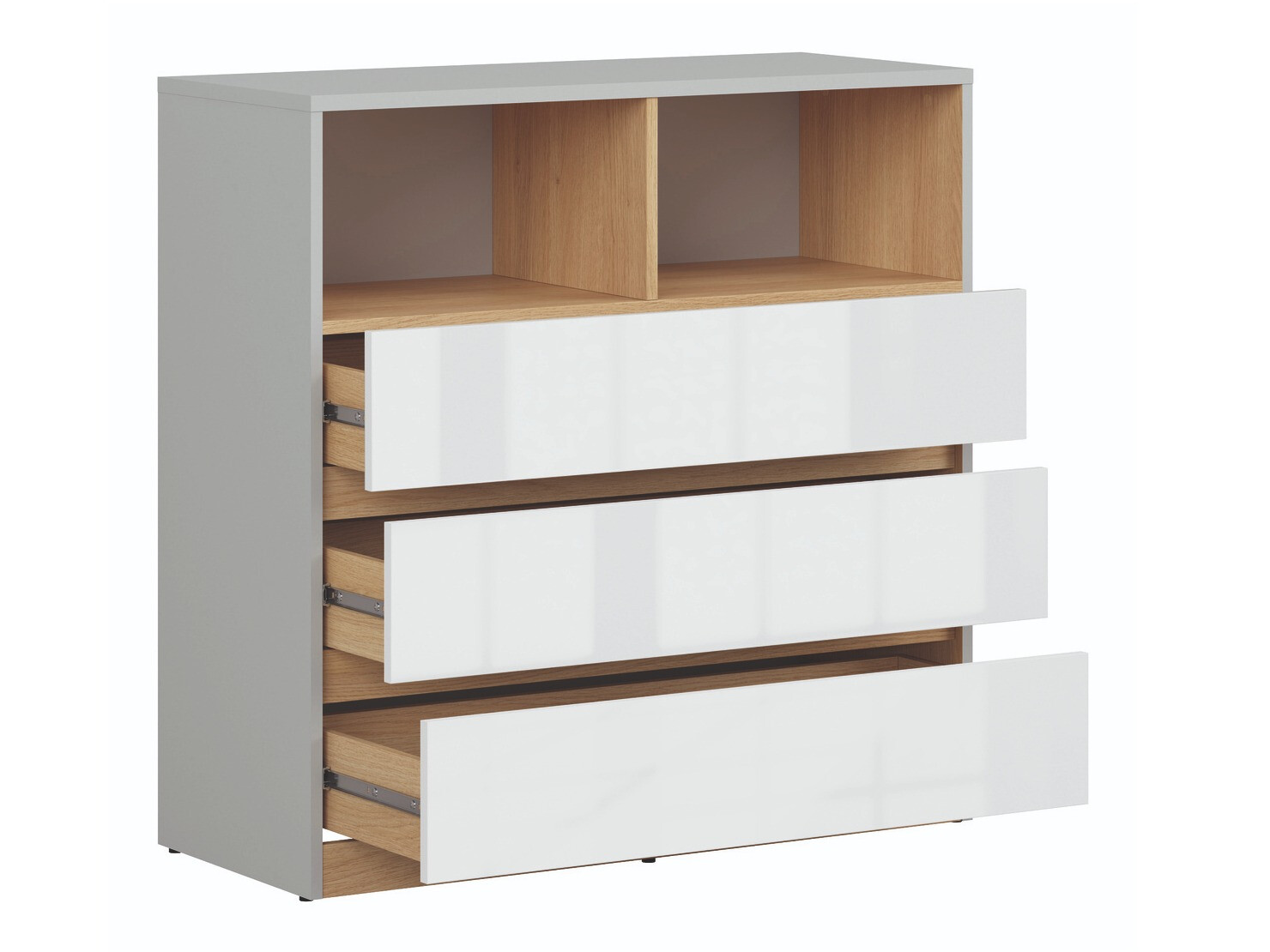 Komoda Nuevaru 102 (Blizgi balta)