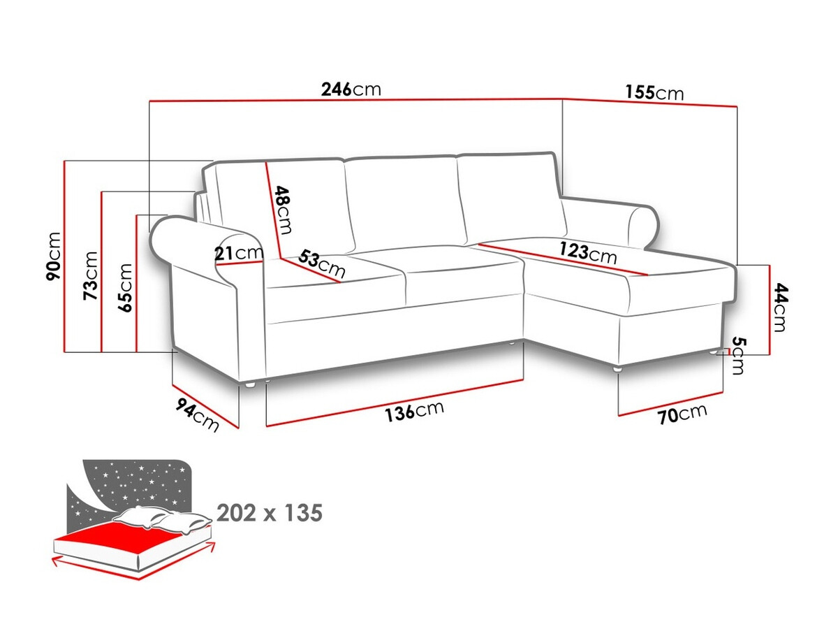 Minkštas kampas Columbus 131 (Kronos 02)