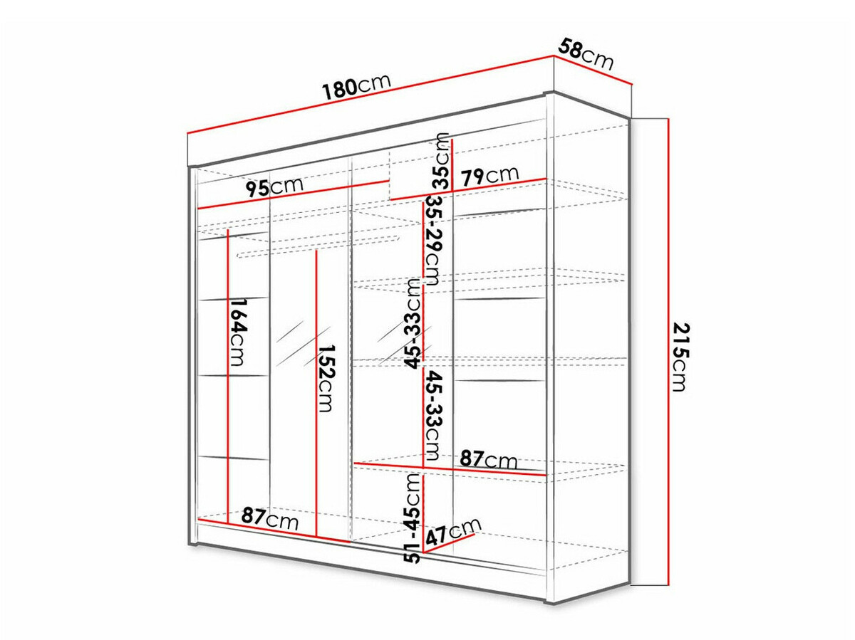 Spinta Closico 154 (Balta + Juoda)