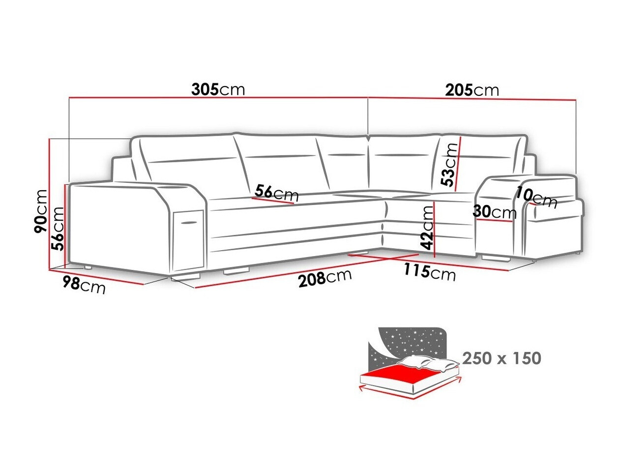 Minkštas kampas Kingsport 101
