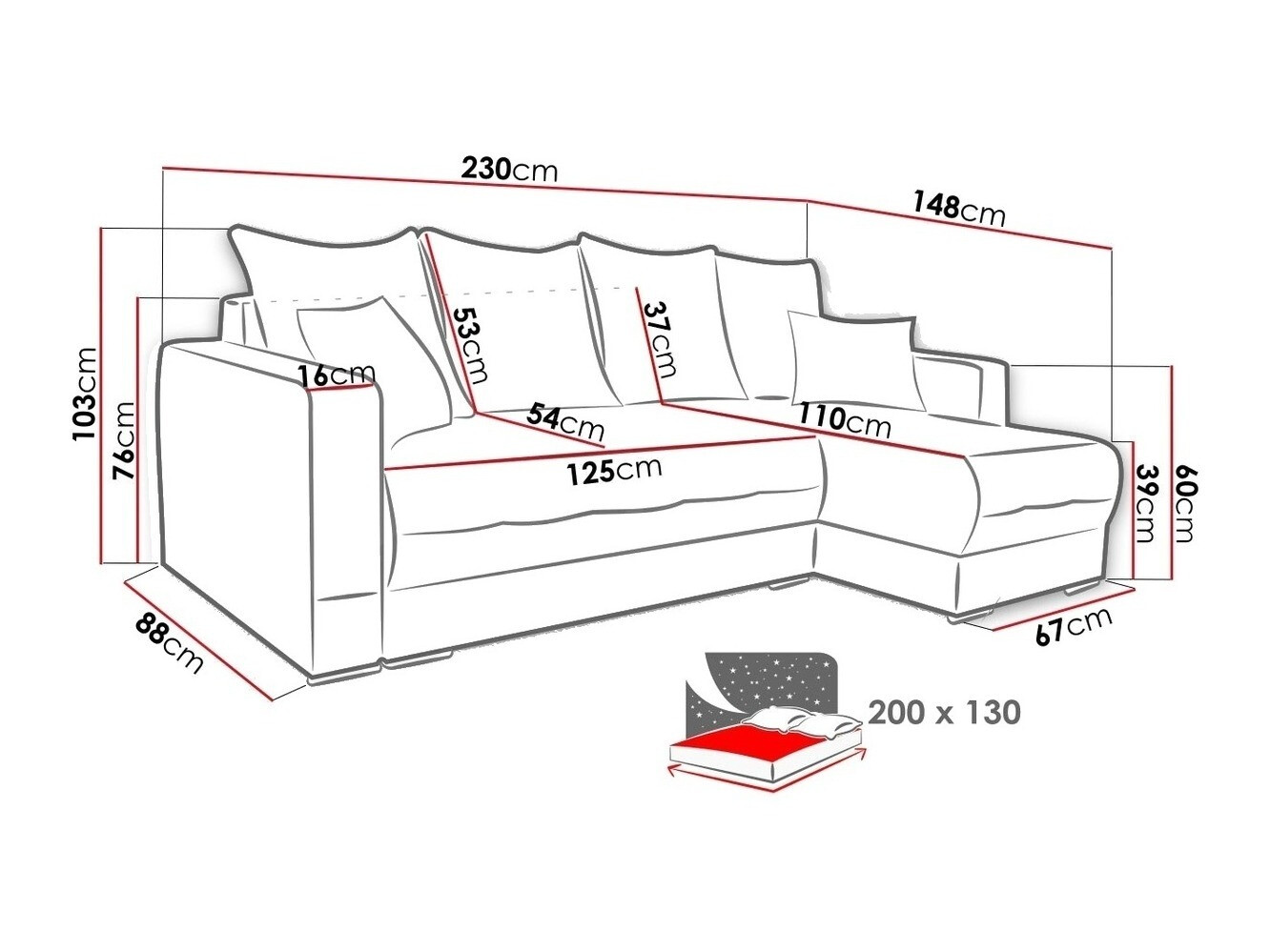 Minkštas kampas Carson 103 (Soft 011 + Twist 6)