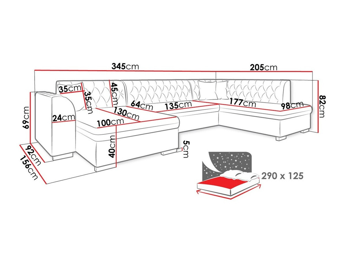 Minkštas kampas Comfivo 269 (Magic velvetas 2216 + Senegal 818)