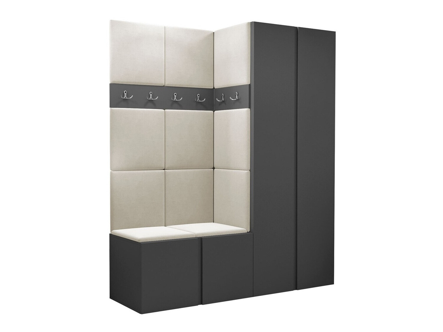 Prieškambario komplektas Pinis III (Grafitas)