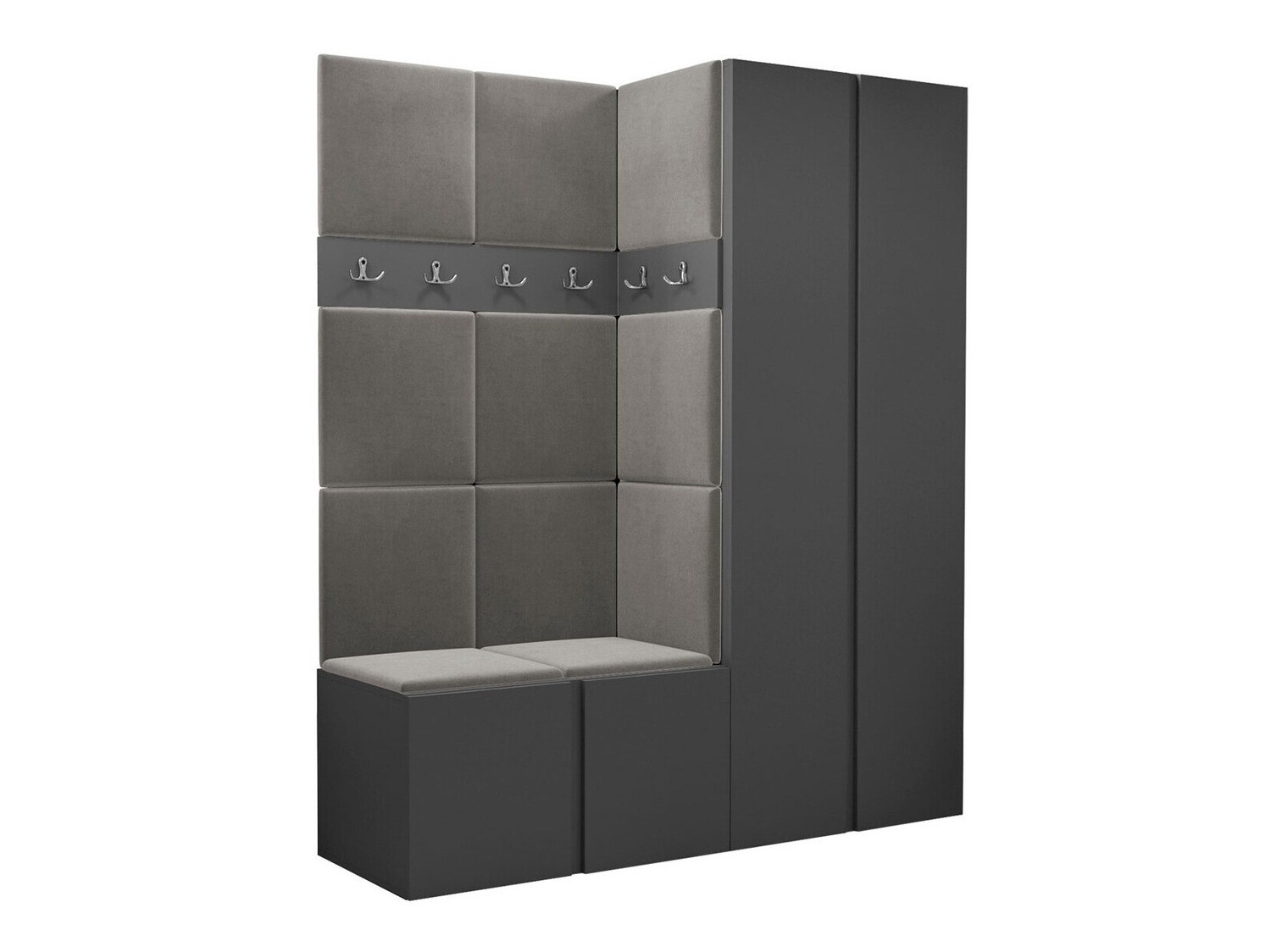 Prieškambario komplektas Pinis III (Grafitas)