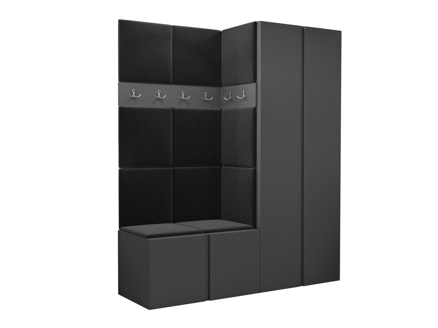 Prieškambario komplektas Pinis III (Grafitas)