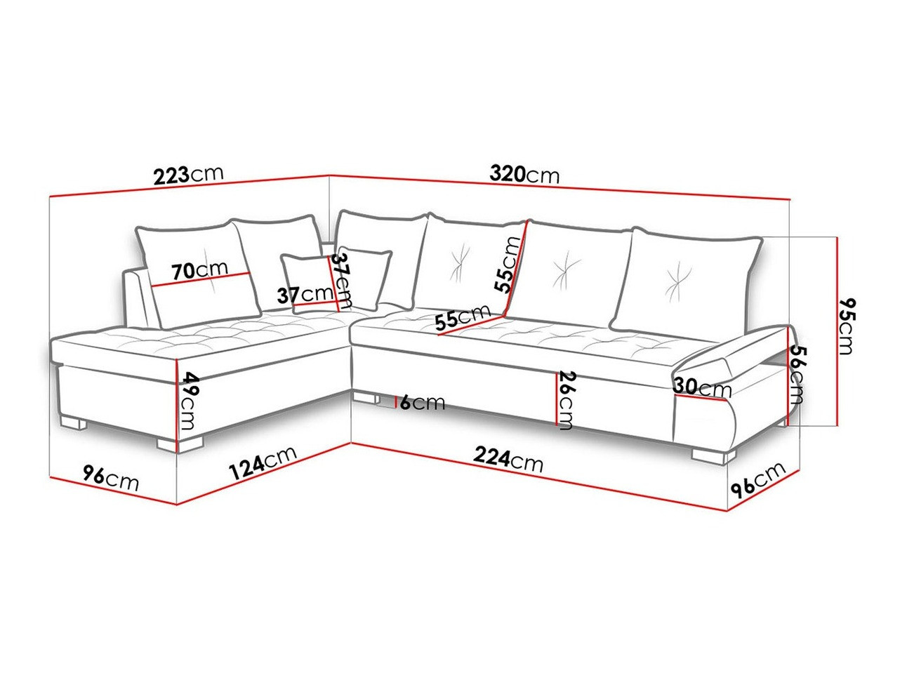 Minkštas kampas Kingsport 105