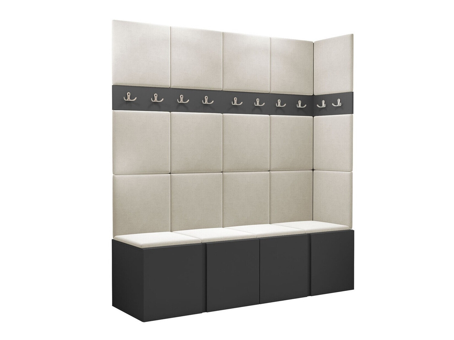 Prieškambario komplektas Pinis II (Grafitas)