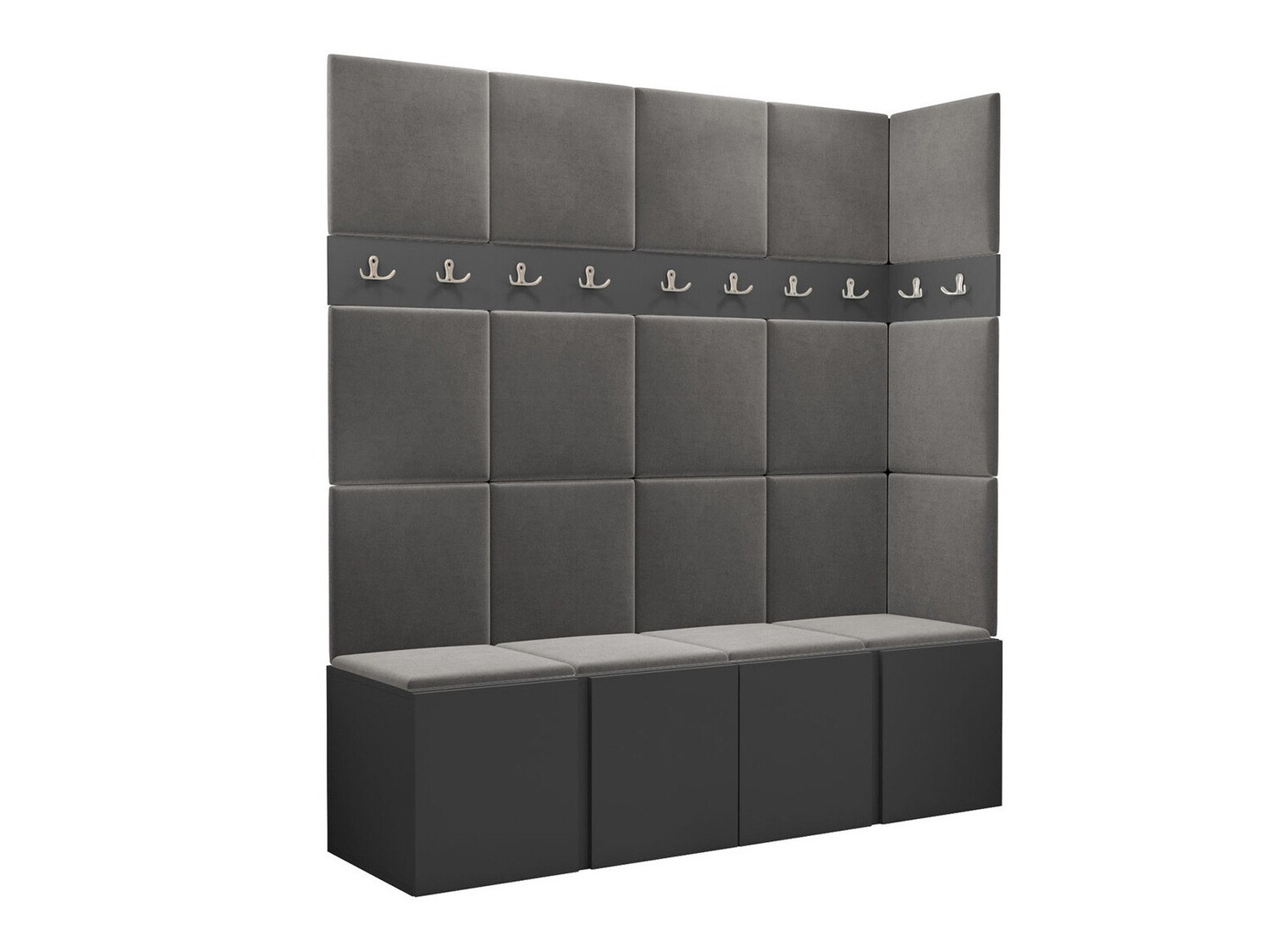 Prieškambario komplektas Pinis II (Grafitas)