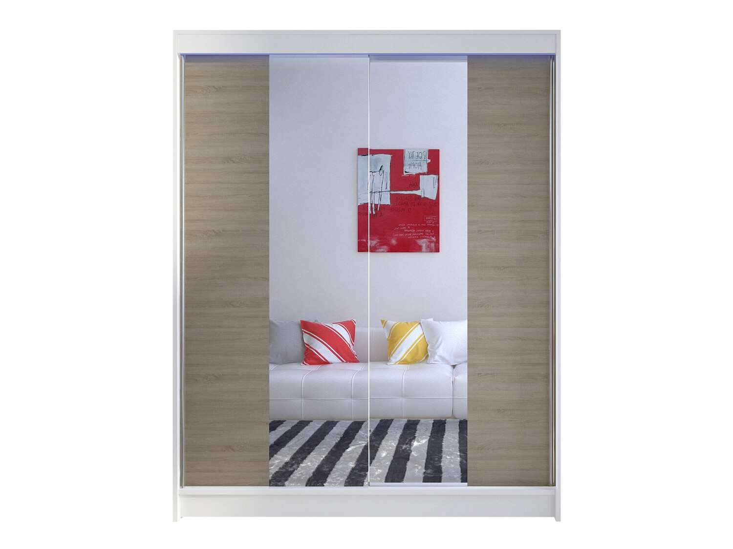 Spinta Closico Vastor II (Balta + Sonomos ąžuolas)