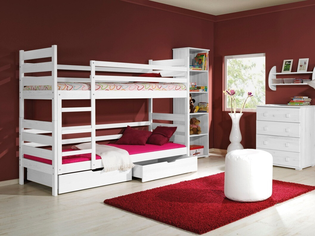 Dviaukštė lova Ogden 100 (Balta)