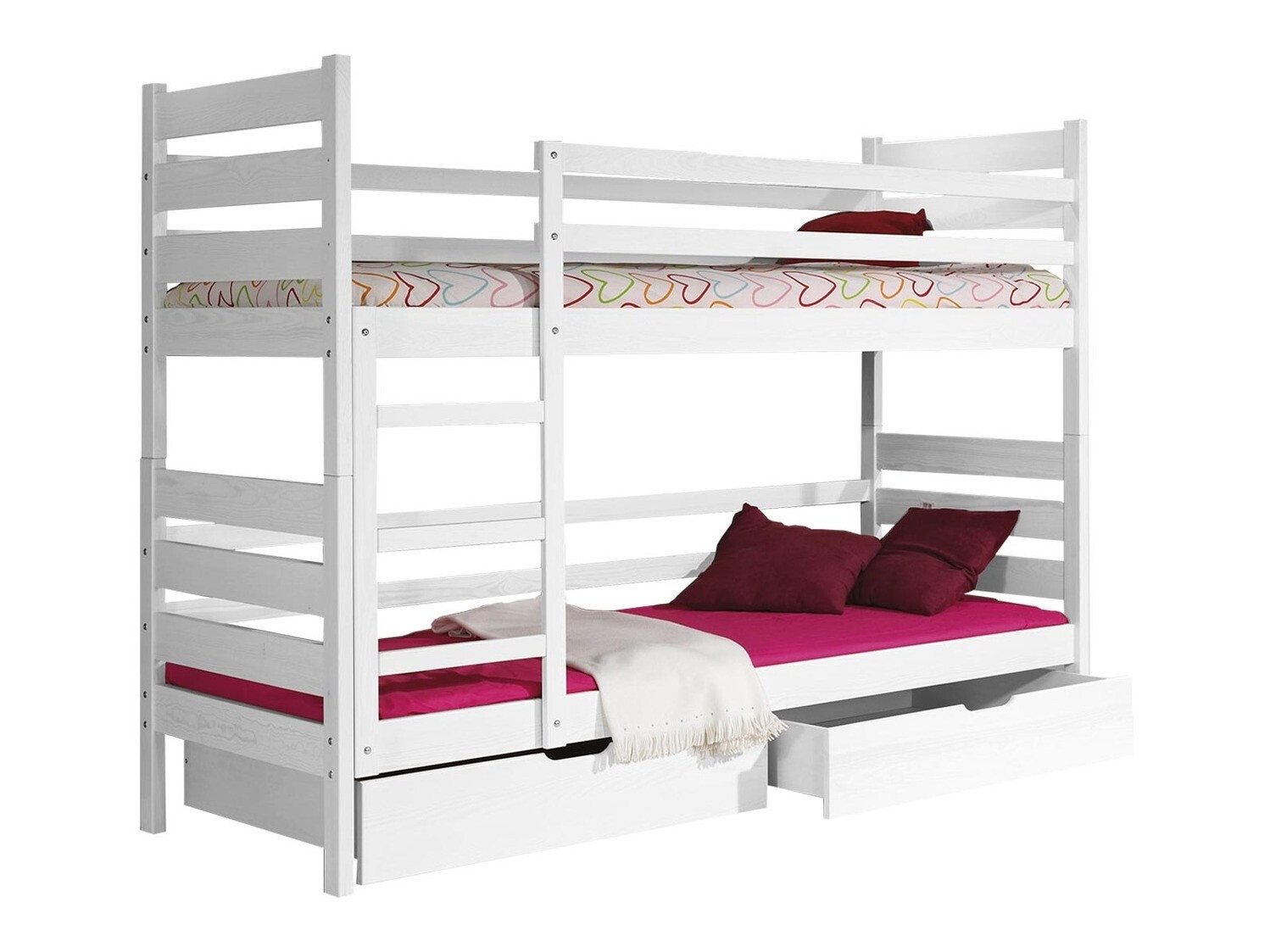 Dviaukštė lova Ogden 100 (Balta)