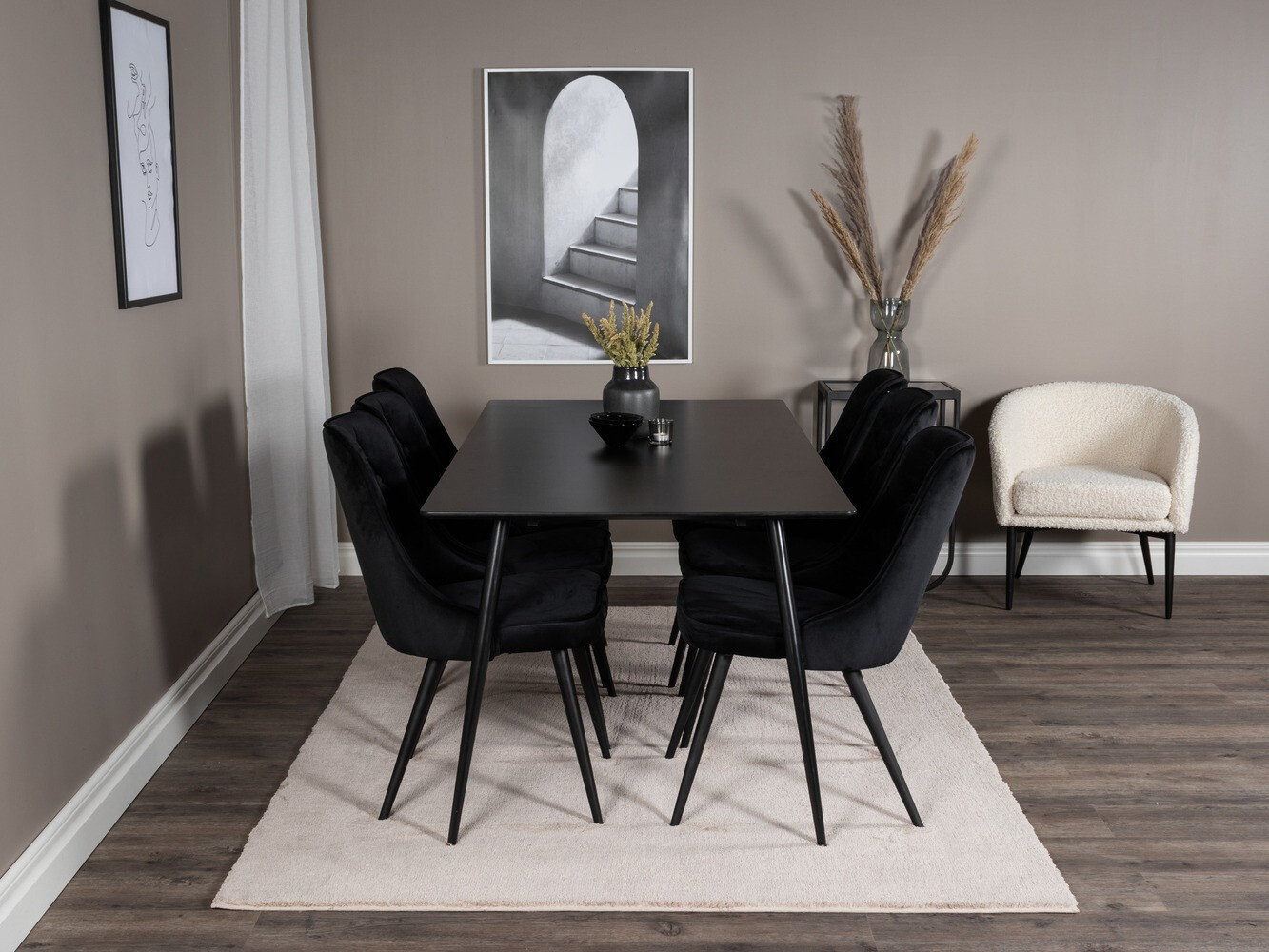 Valgomojo komplektas Dallas 1508 (Juoda)