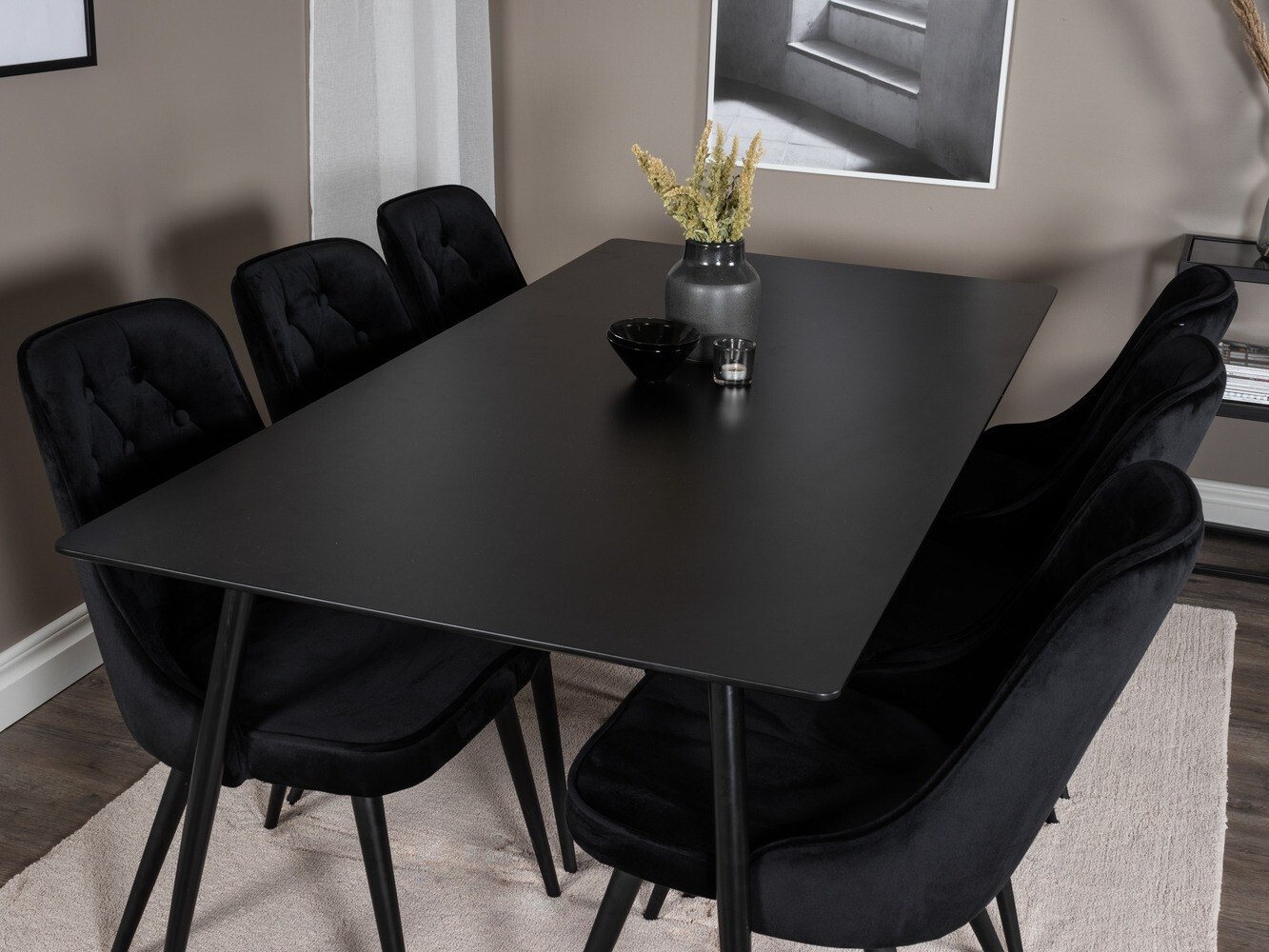 Valgomojo komplektas Dallas 1508 (Juoda)