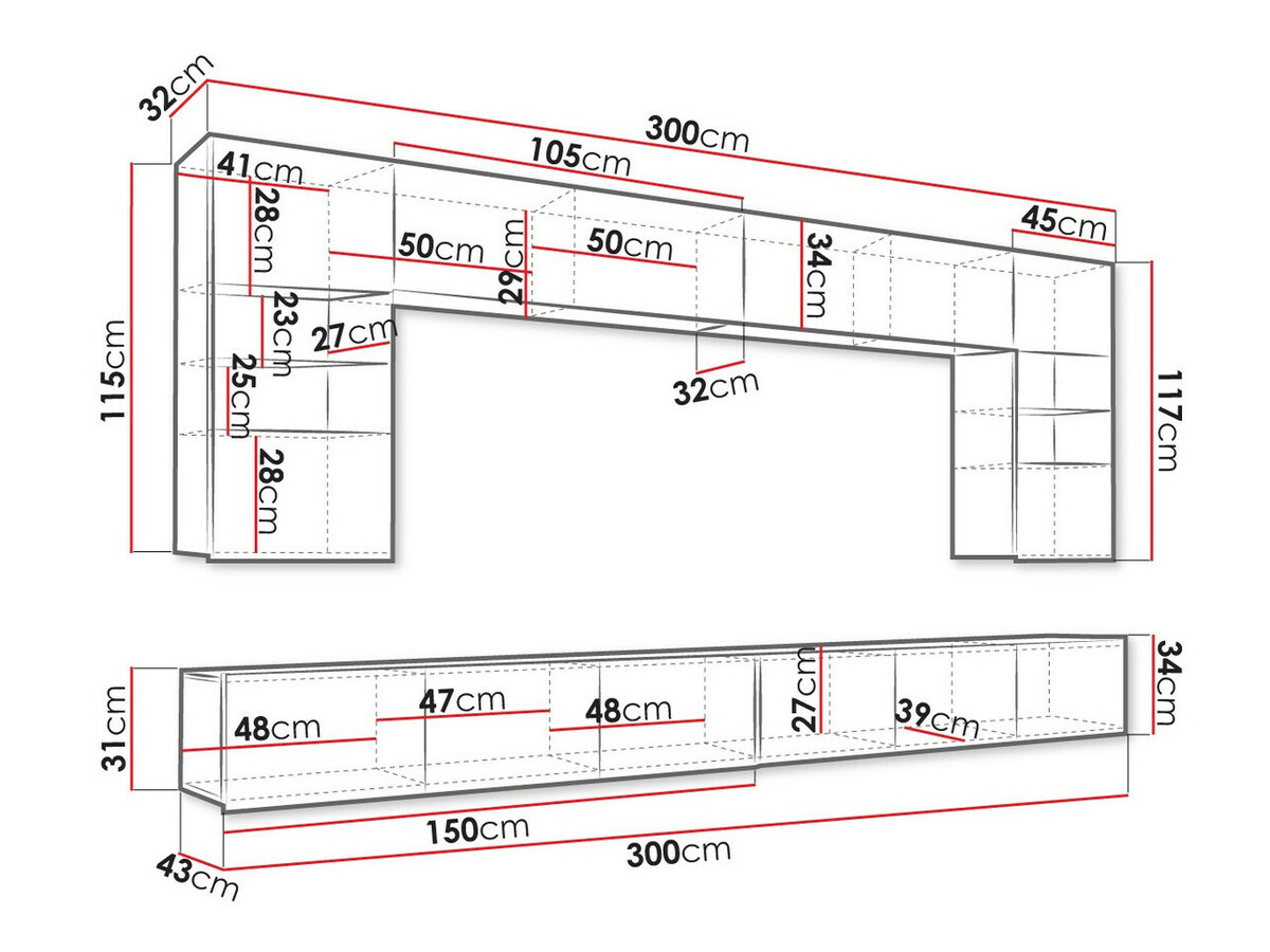 Svetainės komplektas Tivdalu 105 (Balta + Blizgi balta)