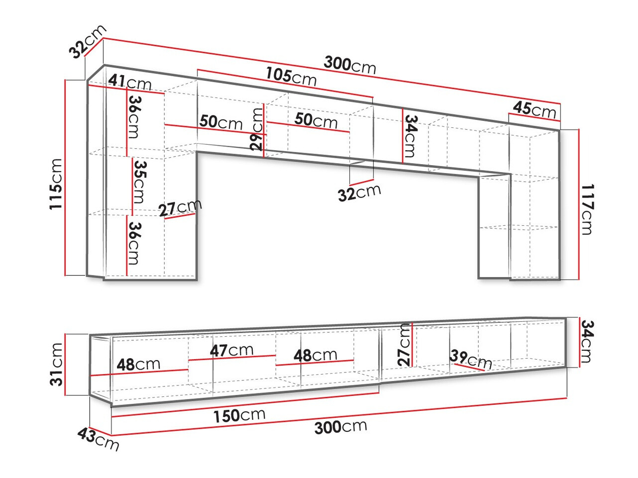 Svetainės komplektas Tivdalu 135 (Juoda + Blizgi juoda)