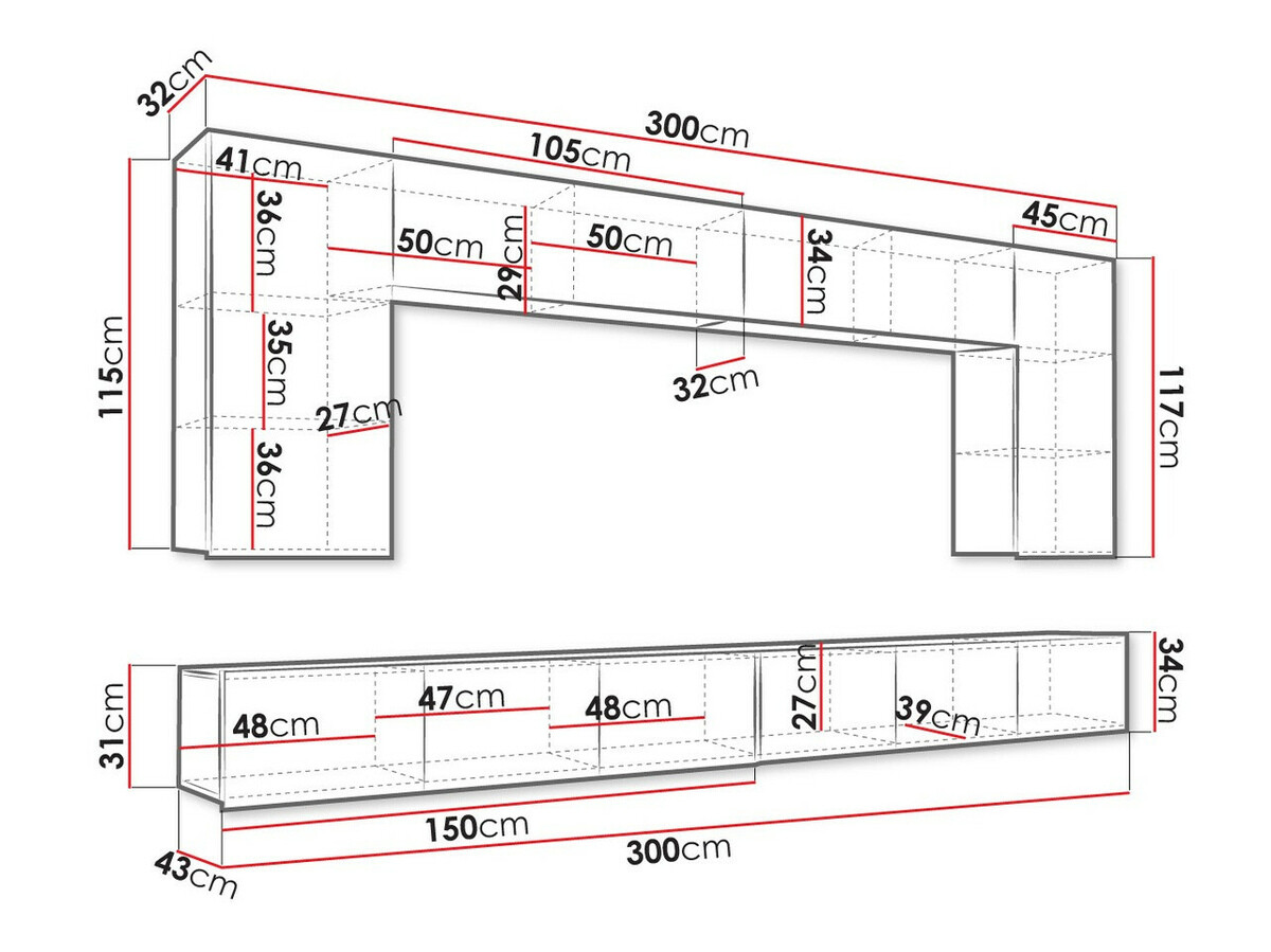 Svetainės komplektas Tivdalu 135 (Juoda + Blizgi juoda + Balta + Blizgi balta)