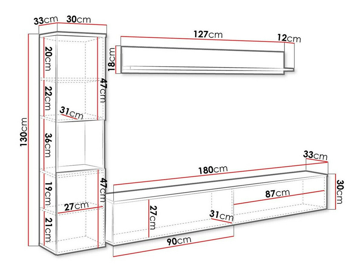 Svetainės komplektas Sarasota 130 (Votan ąžuolas)