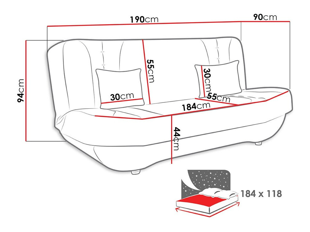Sofa lova Comfivo 239 (Alova 04 + Alova 46)