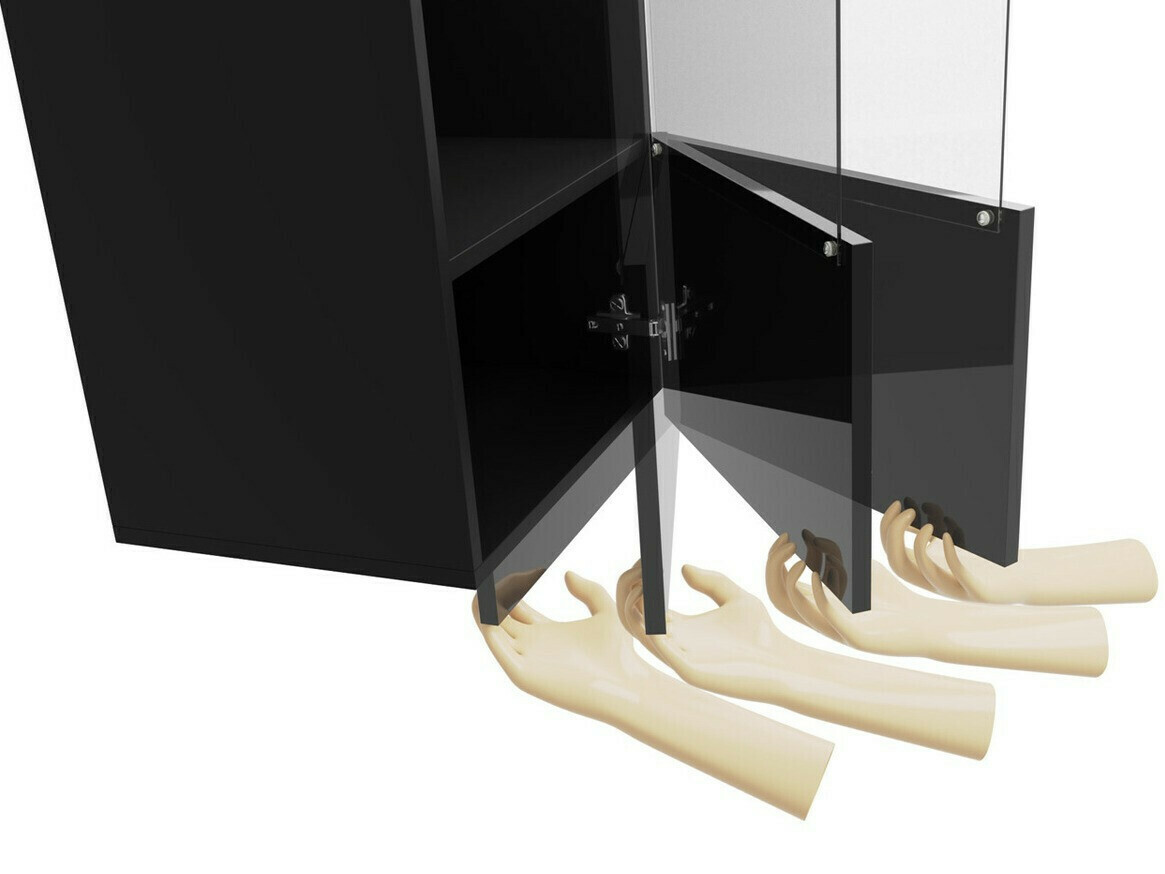 Svetainės komplektas Tivdalu 107 (Juoda + Blizgi juoda)