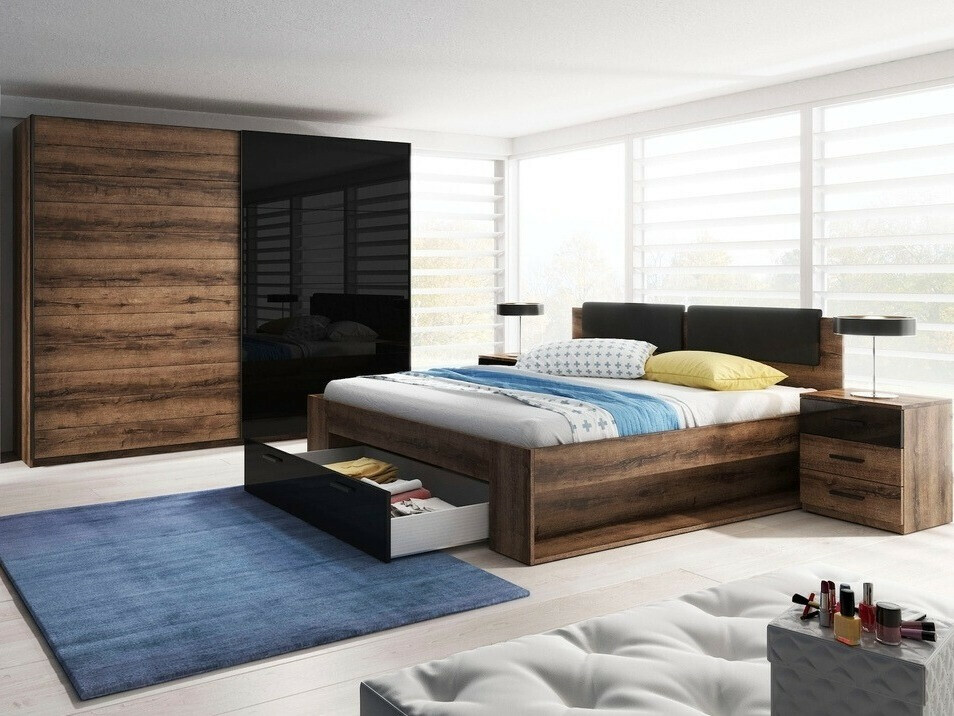 Lova Levruvu 106 (Monastery ąžuolas + Blizgi juoda)