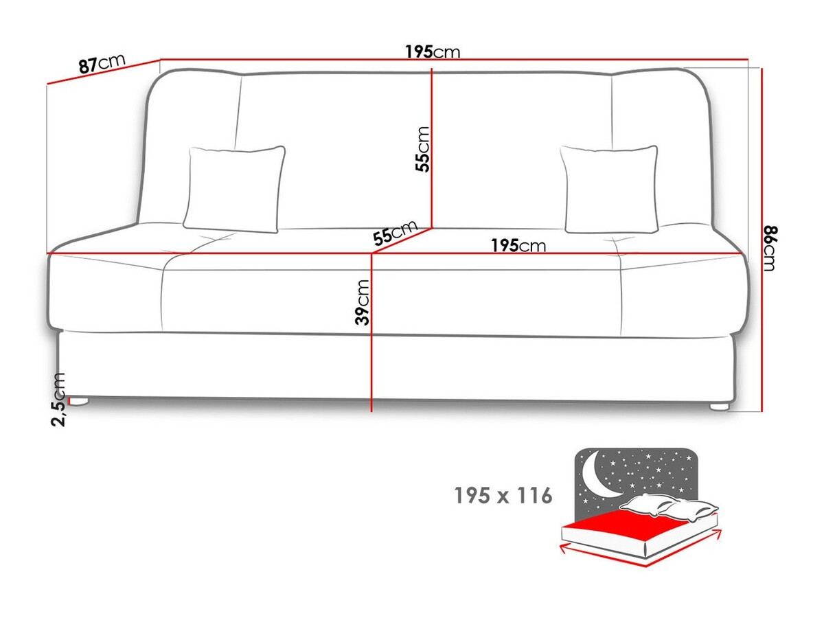 Sofa lova Comfivo Cera I (Alova 04 + Alova 36)