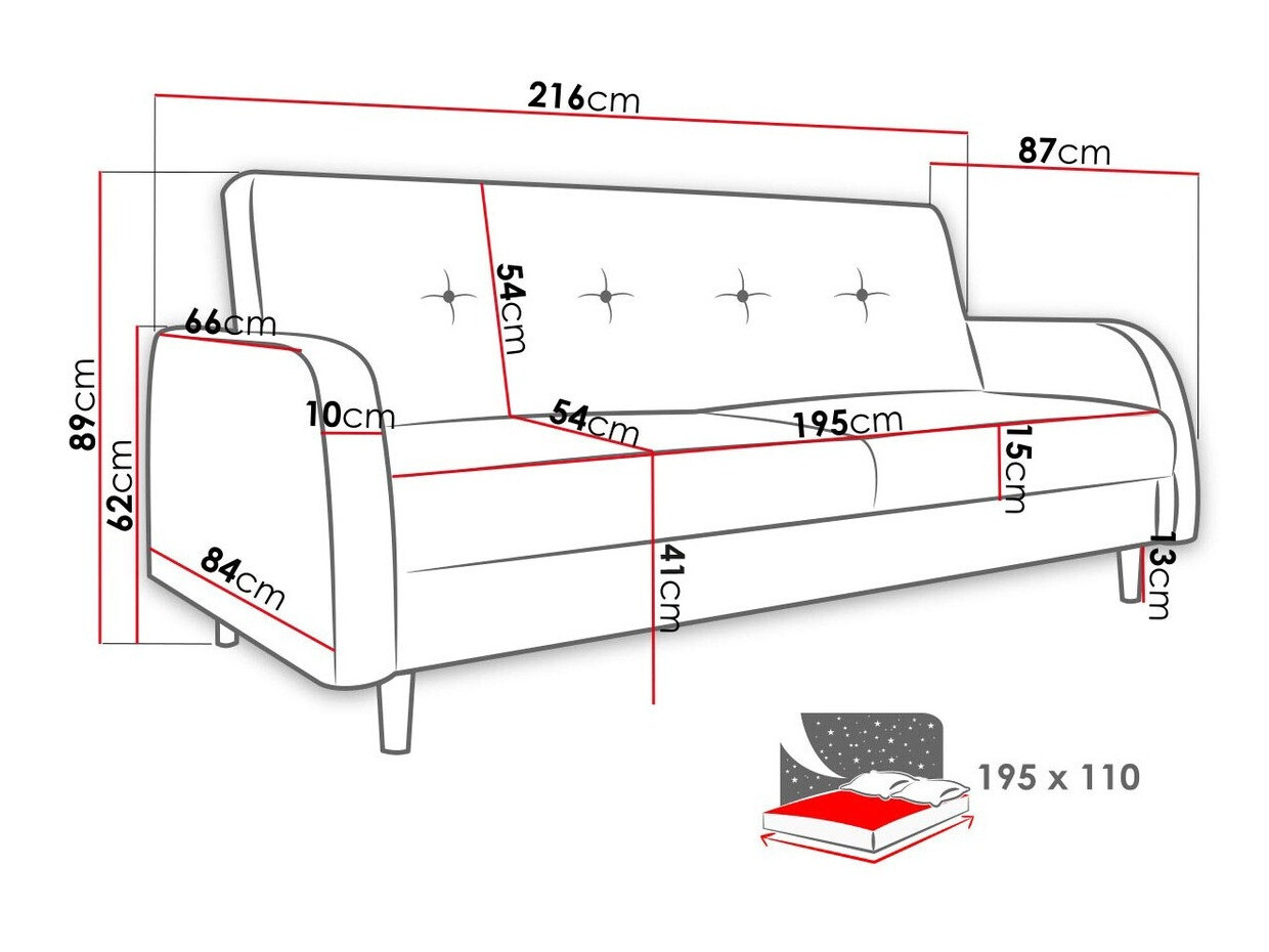 Sofa lova Plano 100