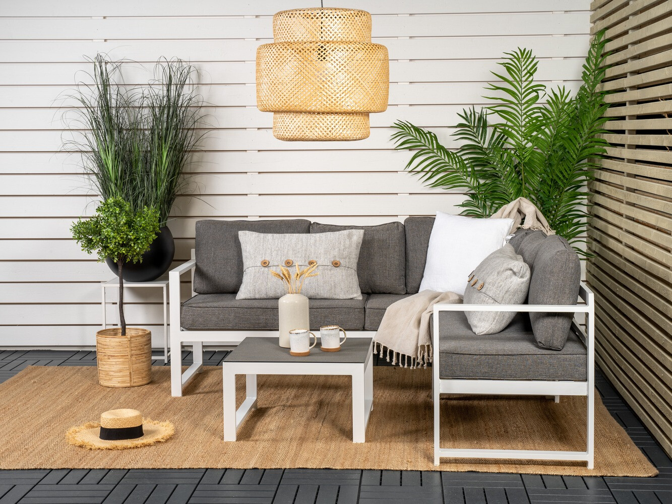 Lauko baldų komplektas Dallas 773 (Balta + Pilka)