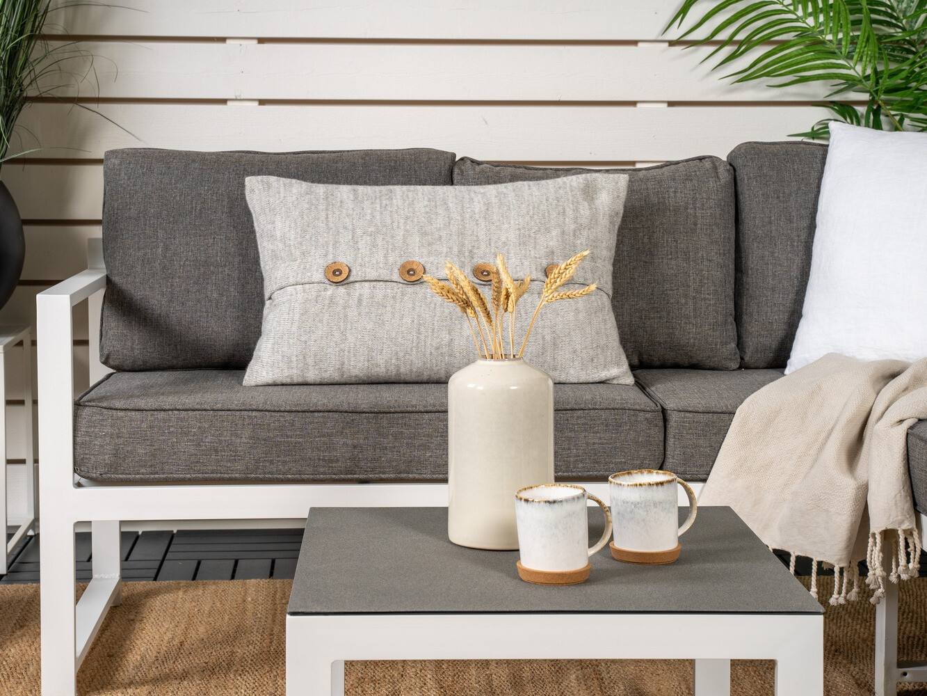 Lauko baldų komplektas Dallas 773 (Balta + Pilka)